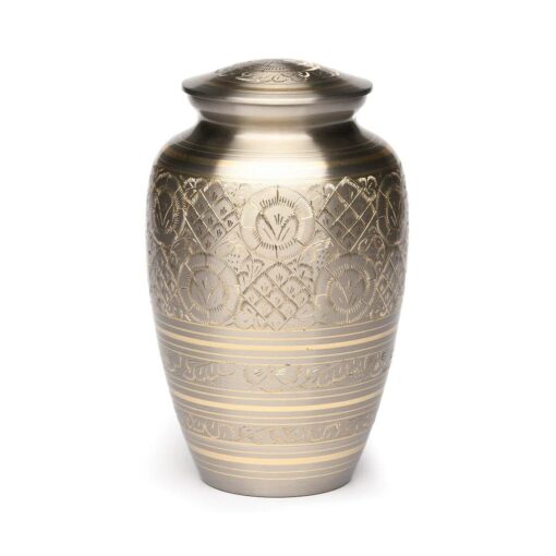 Platinum & Gold Etched Full-size Urn
