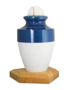 Blue & White Baseball Full-size Urn